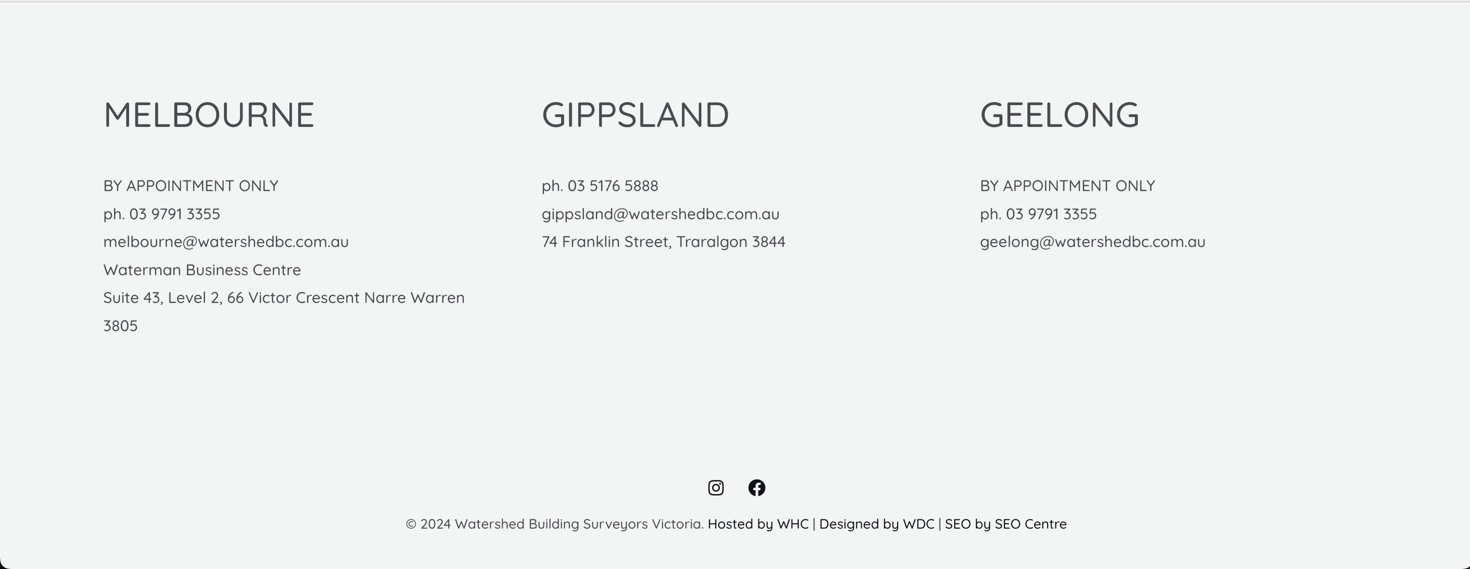 Watershed Building Consultants — Melbourne, Gippsland and Geelong offices